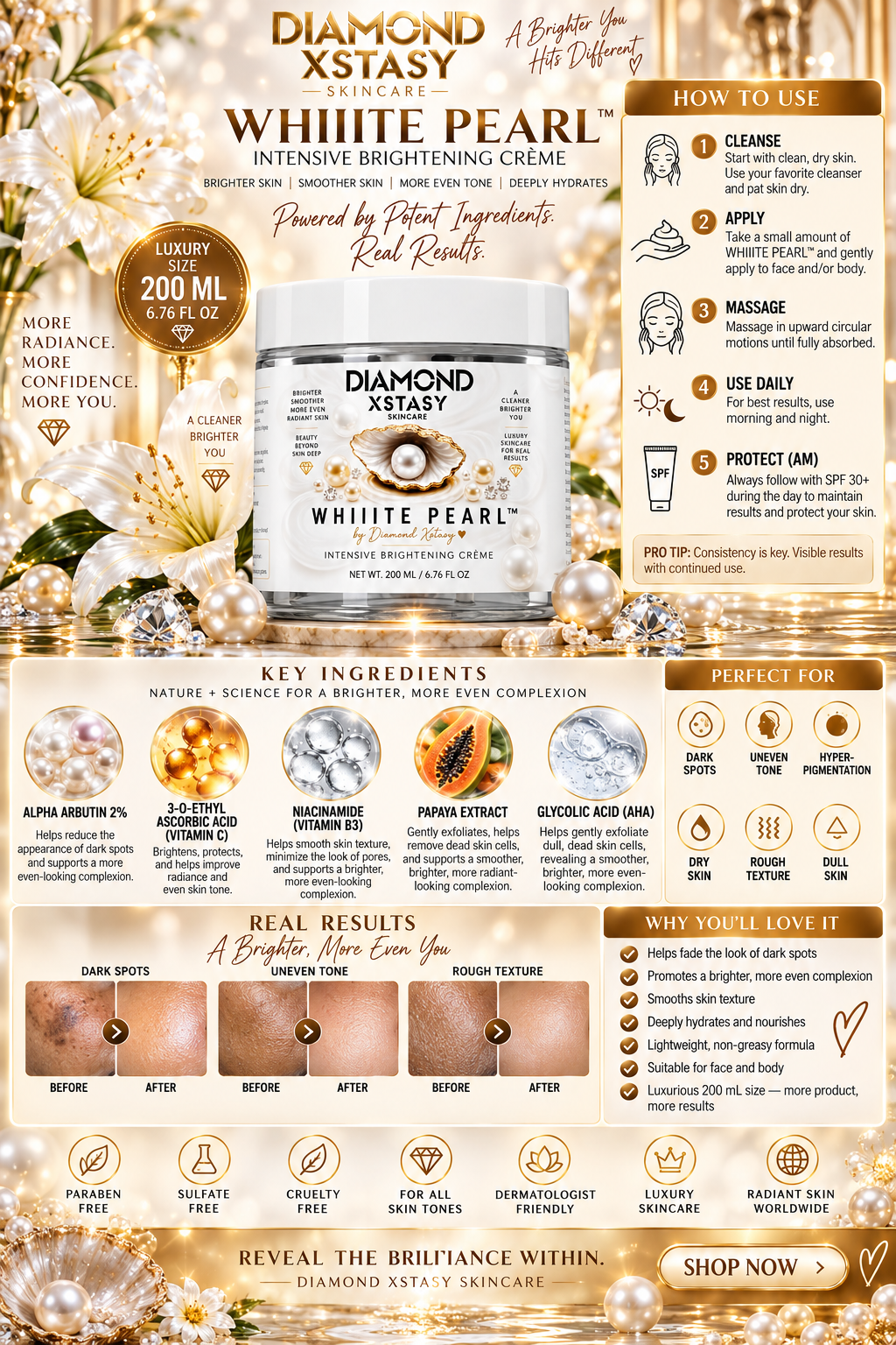 WHIIITE PEARL INTENSIVE BRIGHTENING CRÈME (5X STRONG!!!)